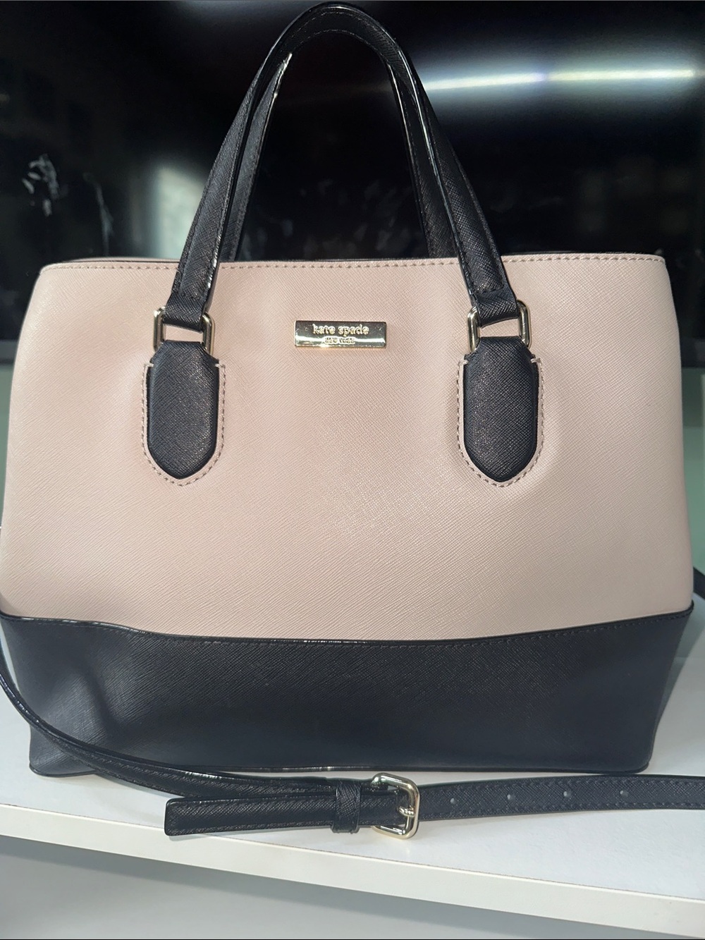 kate spade Two-Tone Blush Pink and Black Satchel